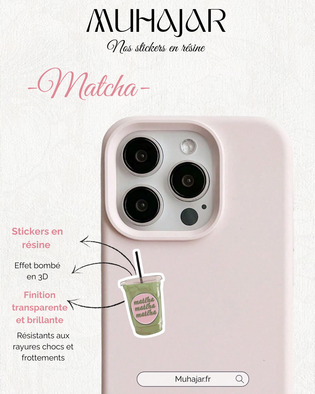 Stickers résine - matcha