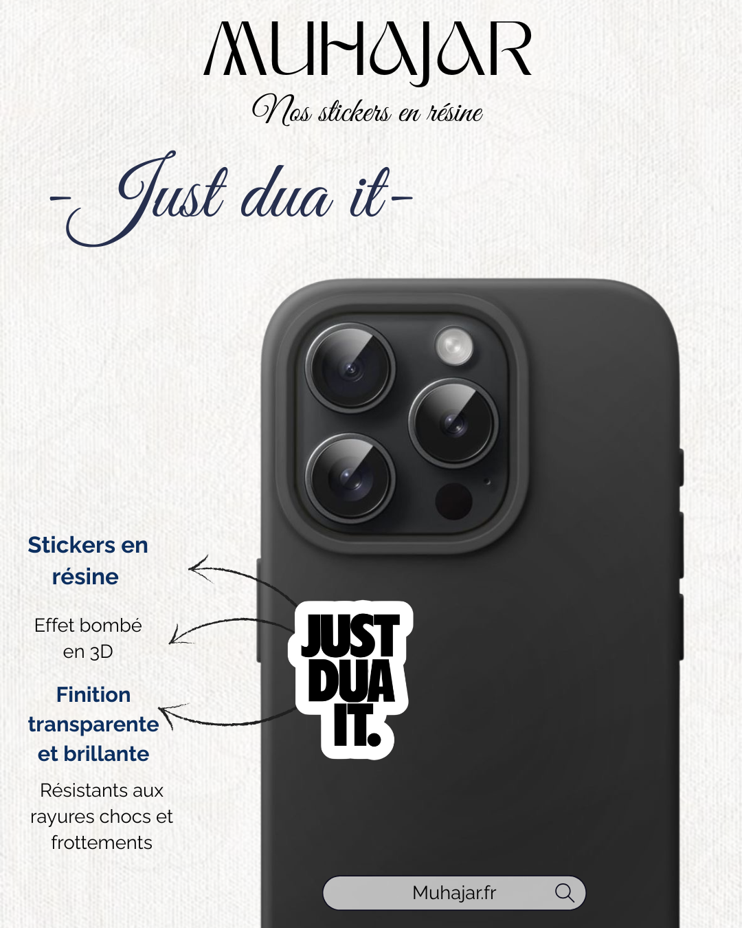 Stickers résine - Just Duaa it