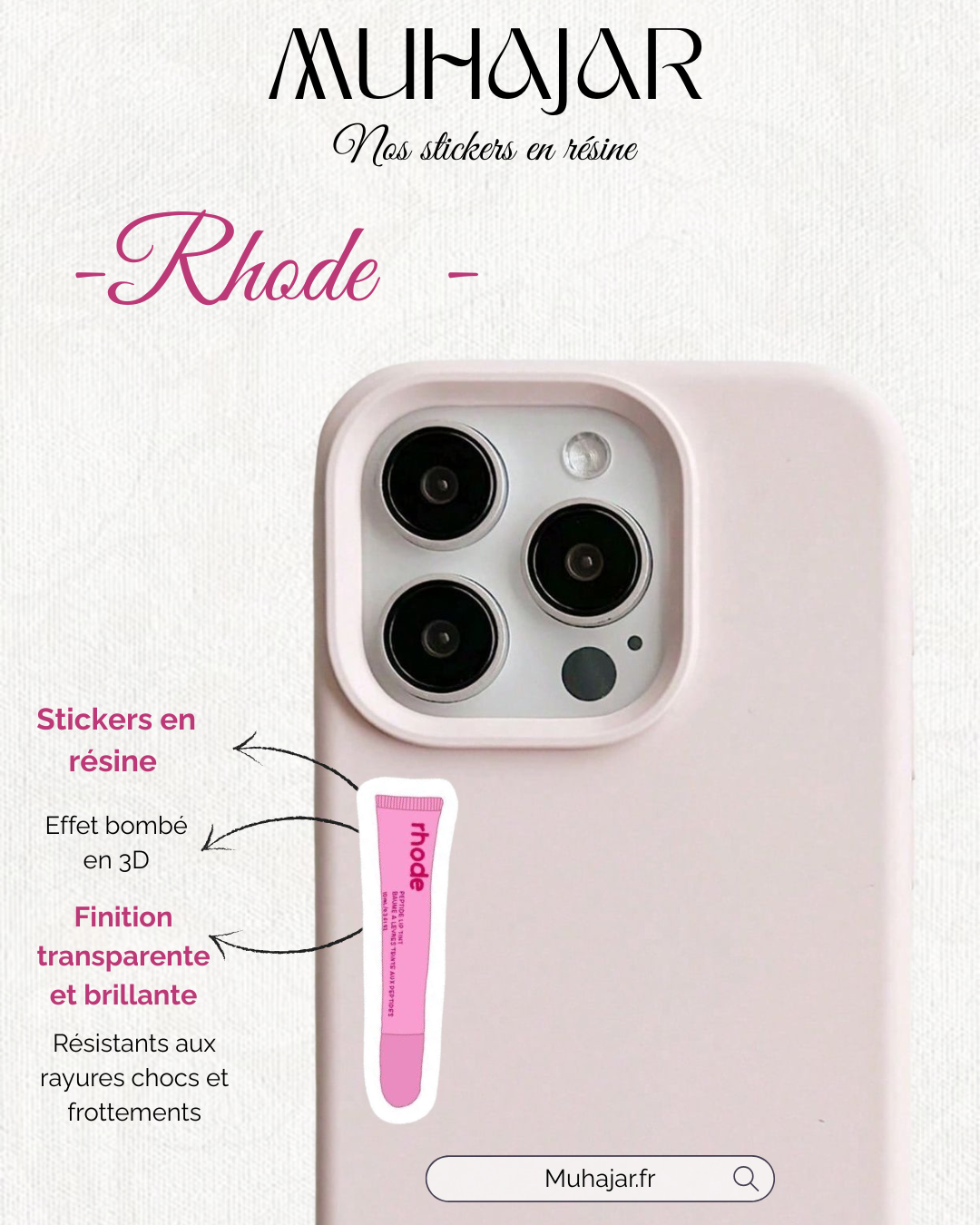 Stickers résine - Rhode Girly